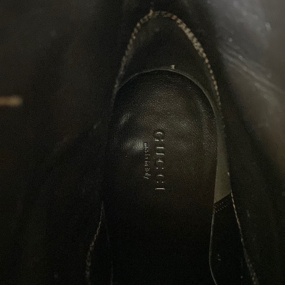 Gucci Lifford Cocoa dark brown leather boots 37.5 7 7.5 GG - Picture 12 of 16